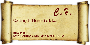 Czingl Henrietta névjegykártya